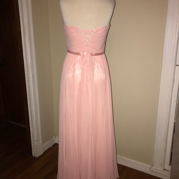 Floor length blush chiffon bridesmaids dress - Picture 2 of 2